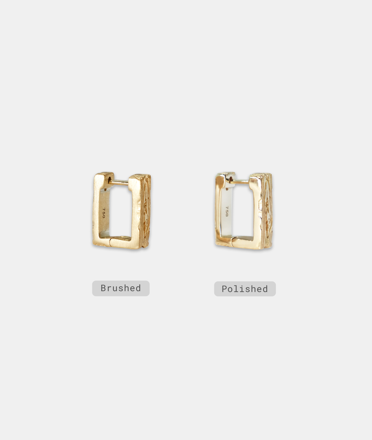 18K Gold Block Hoops