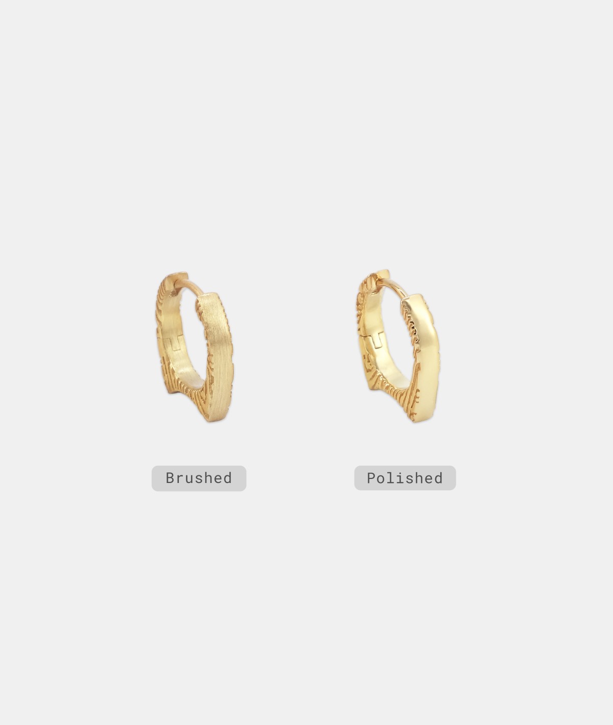 18K Gold Concave Tapered Earrings