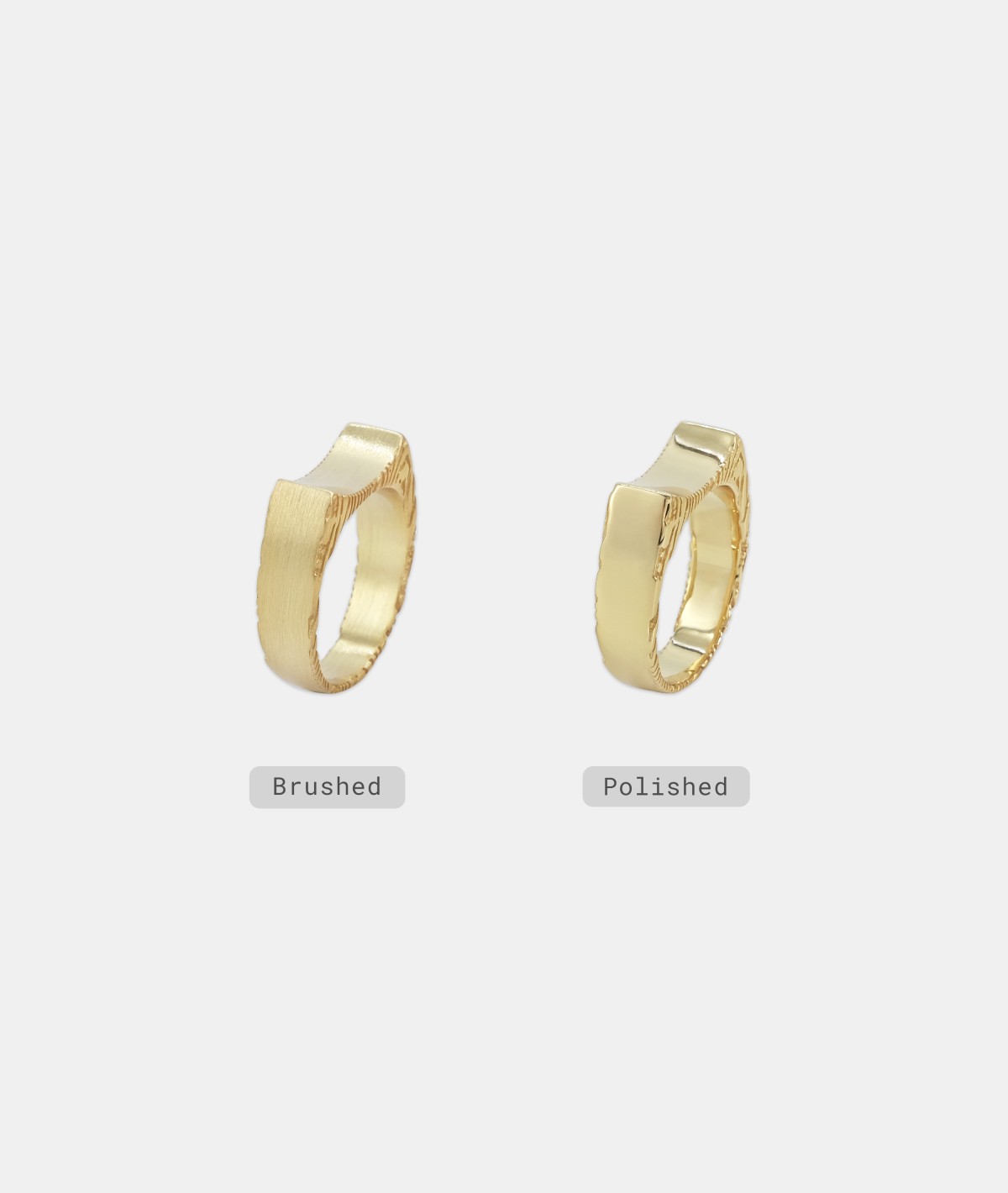 18K Gold Concave Tapered Ring