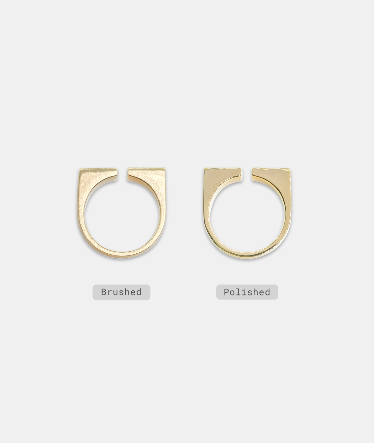 18K Gold Open Block Ring