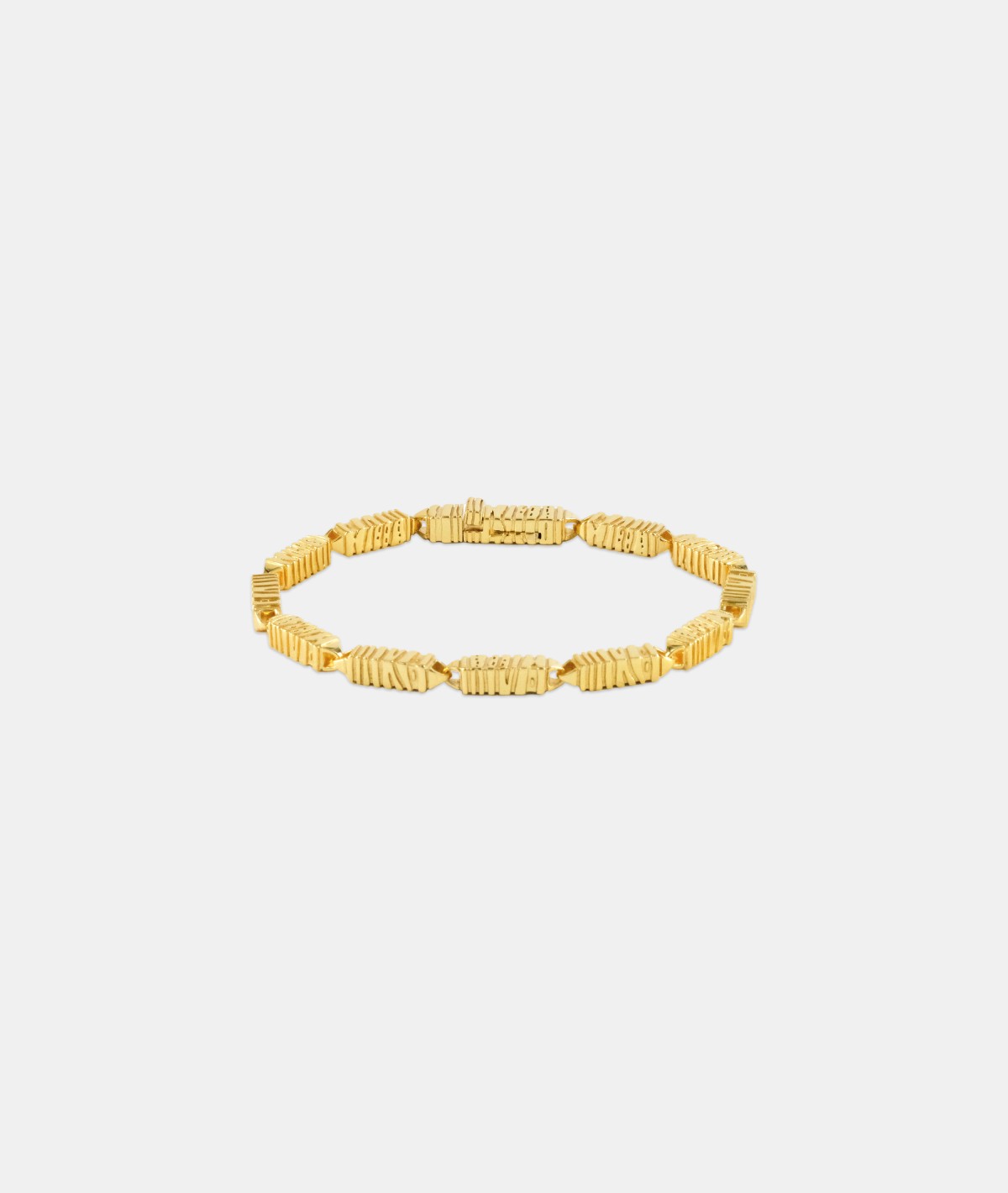 Gold Imprint Block Chain Bracelet