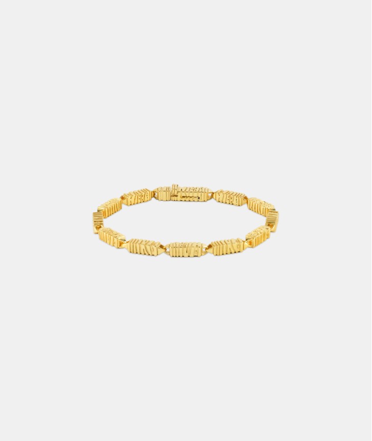Gold Imprint Block Chain Bracelet