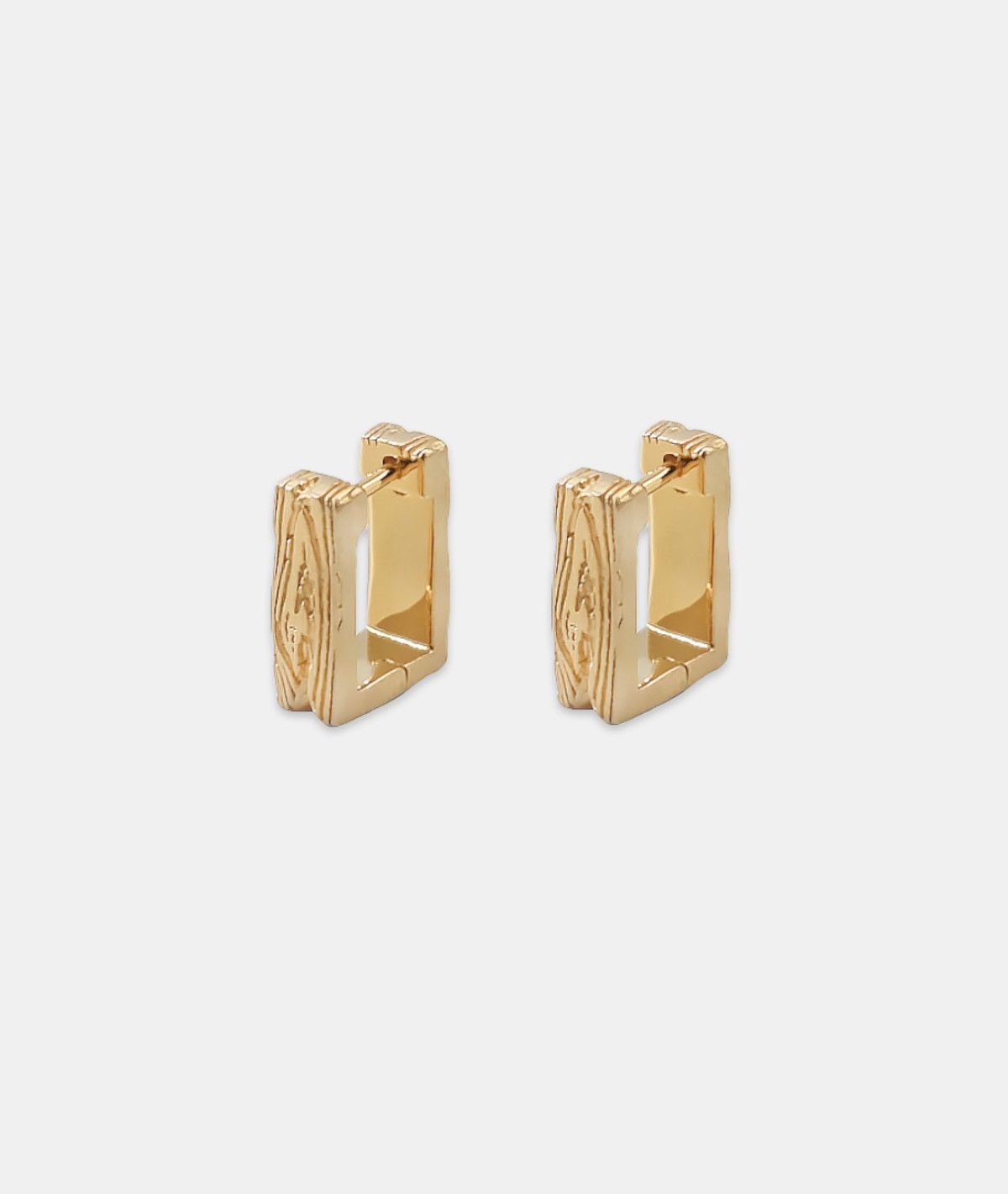 18K Gold Block Hoops