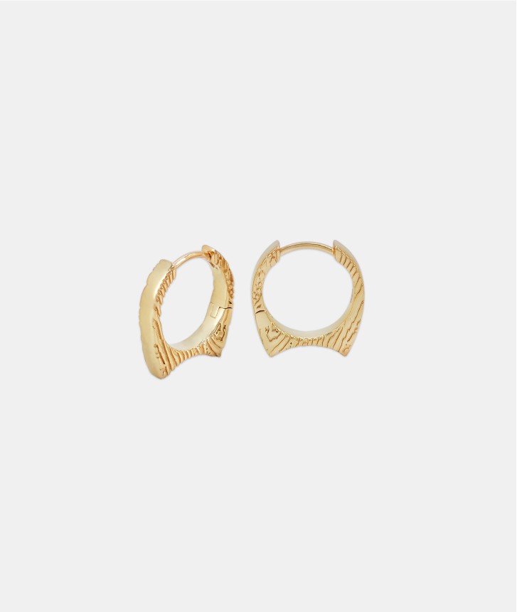 18K Gold Concave Tapered Earrings