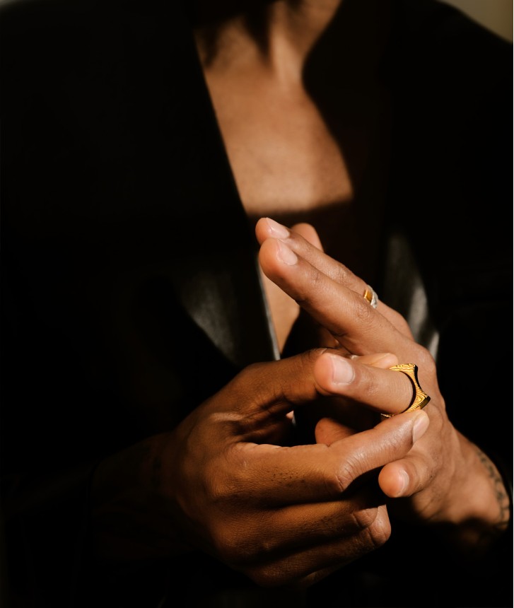 18K Gold Concave Tapered Ring