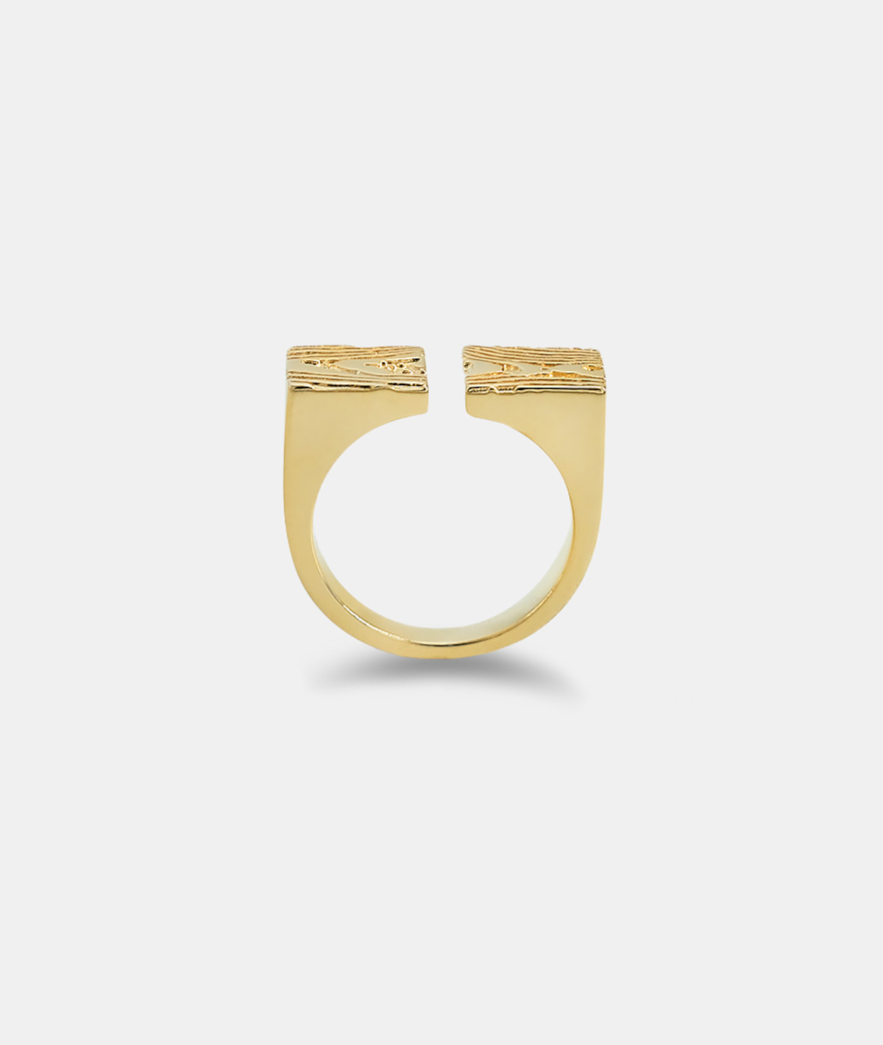 18K Gold Open Block Ring